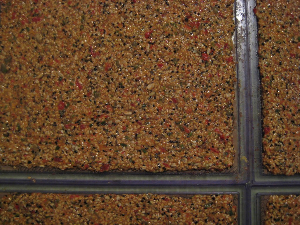 Multi Seed Cracker Recipe on trays