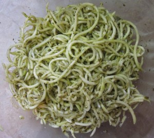 zucchetti with basil spinach pesto 