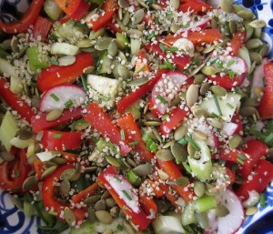 Big Bowl Salad with Pumpkin and Hemp seeds
