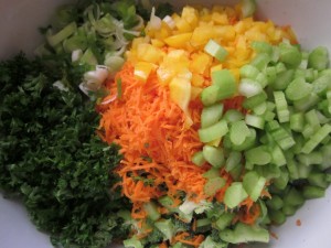 Broccoli Salad chopped vegetables