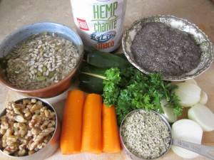 ingredients for Hemp Protein Burgers