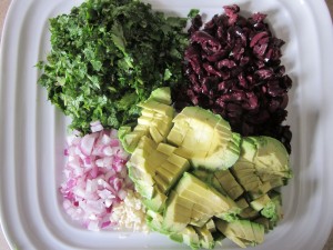 Marinated Kale Salad ingredients chopped