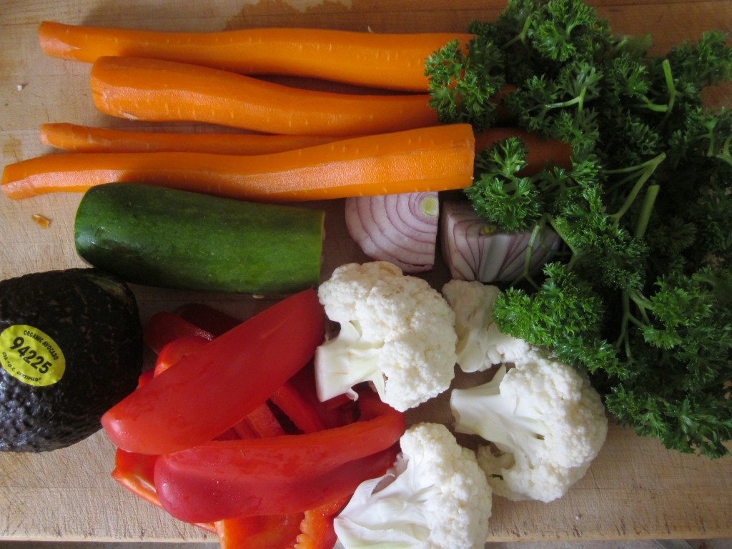 veg for filling for vegetable nori rolls