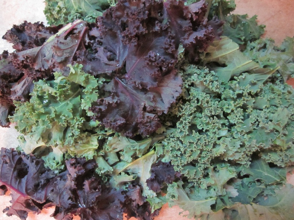 Chili Cheese Kale Chips -kale prepped