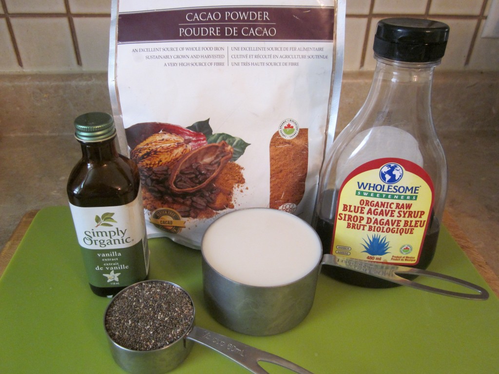 Chocolate Chia Pudding ingredients