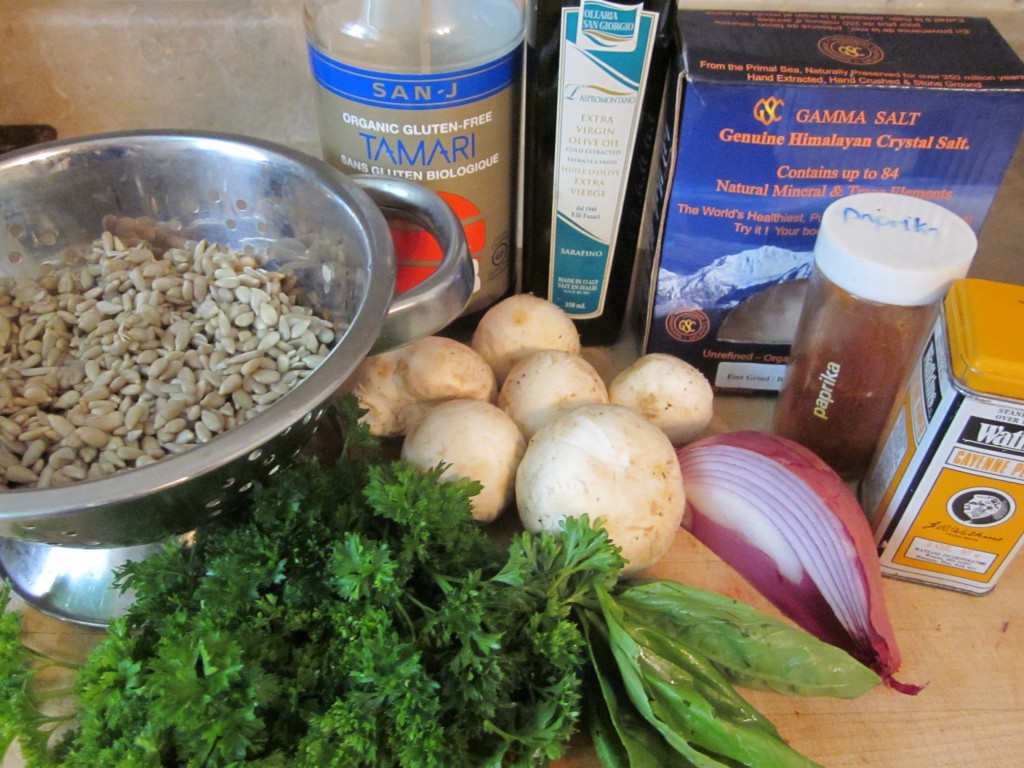 Mushroom Sunflower Seed Pate ingredients