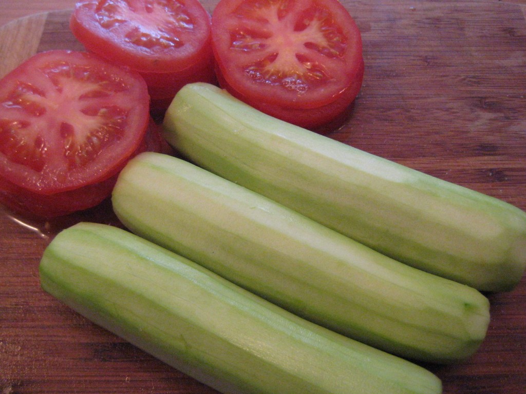 raw lasagna - zucchini and tomatoes