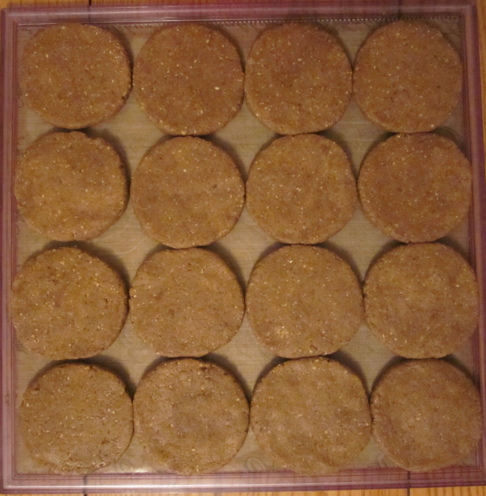 Golden Protein Cookies formed on tray