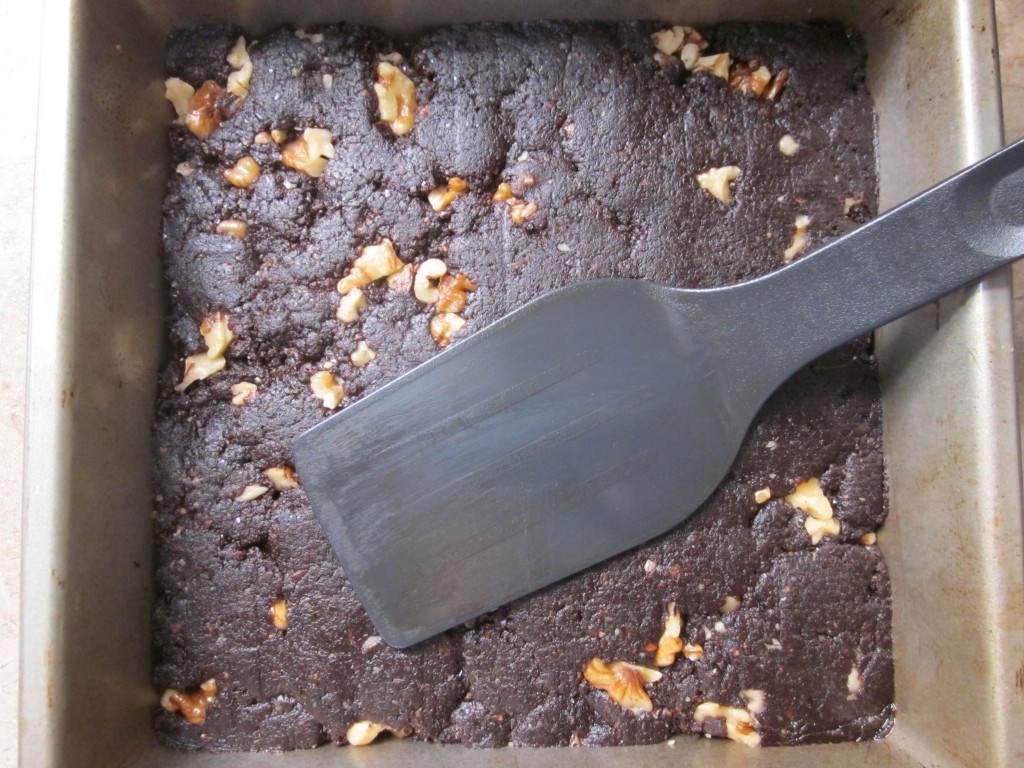 Raw Brownies in pan