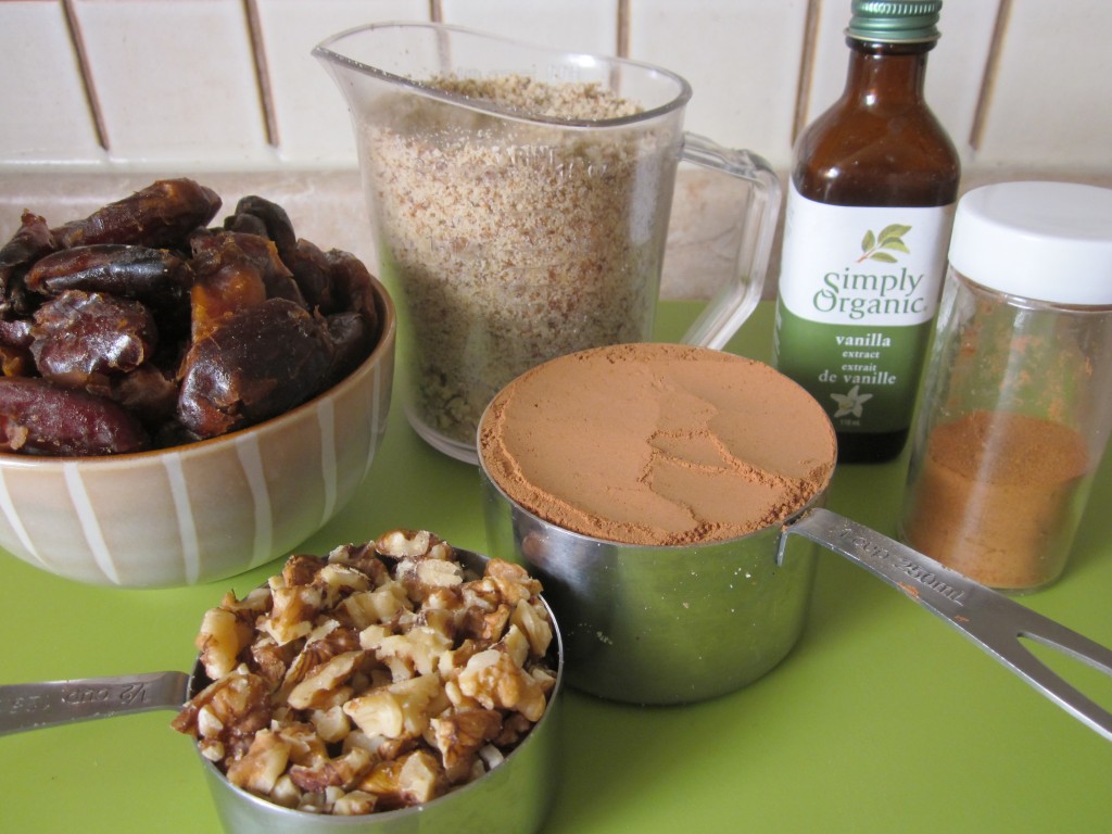 Raw Brownie ingredients