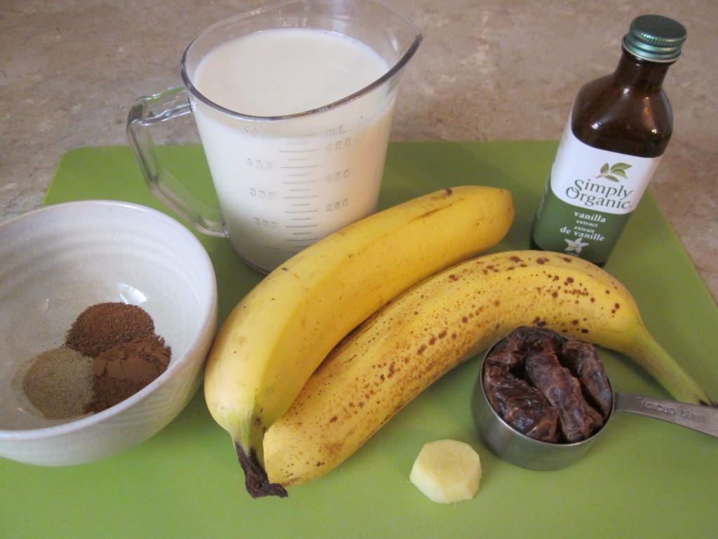 Raw Vegan Chai Nog ingredients