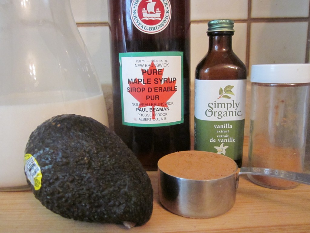 Chocolate Avocado Pudding ingredients