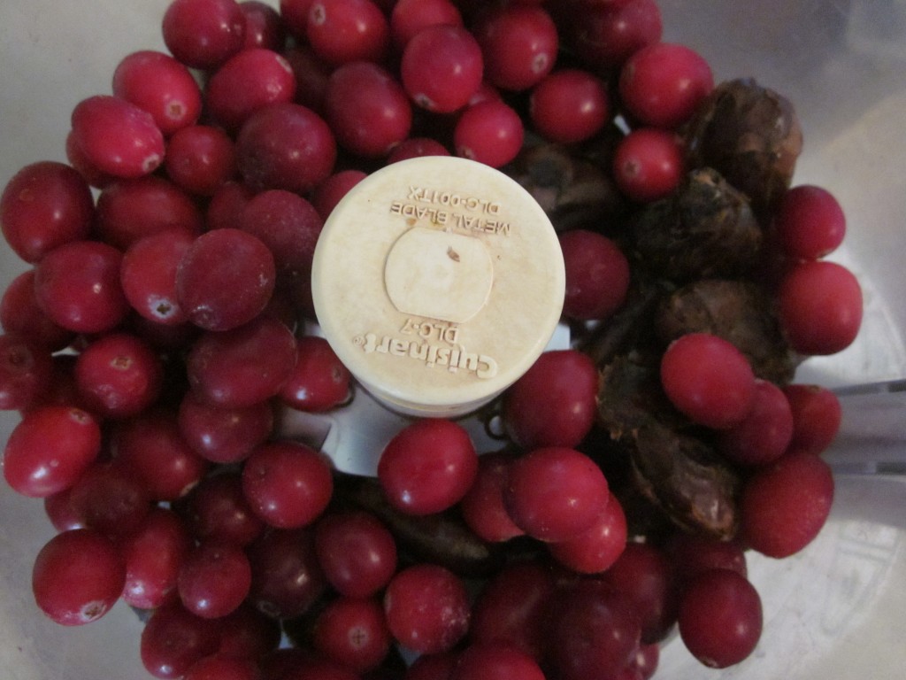 Raw Cranberry Sauce processing cranberries and dates