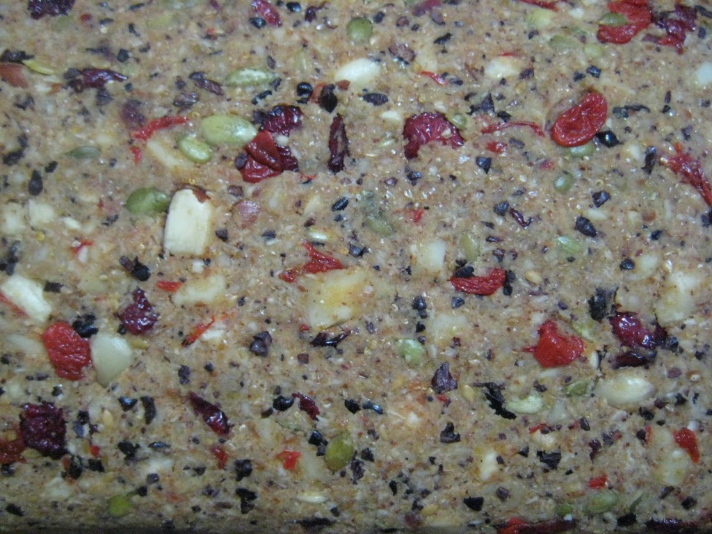 Festive Raw Biscotti Recipe shaped in a loaf 