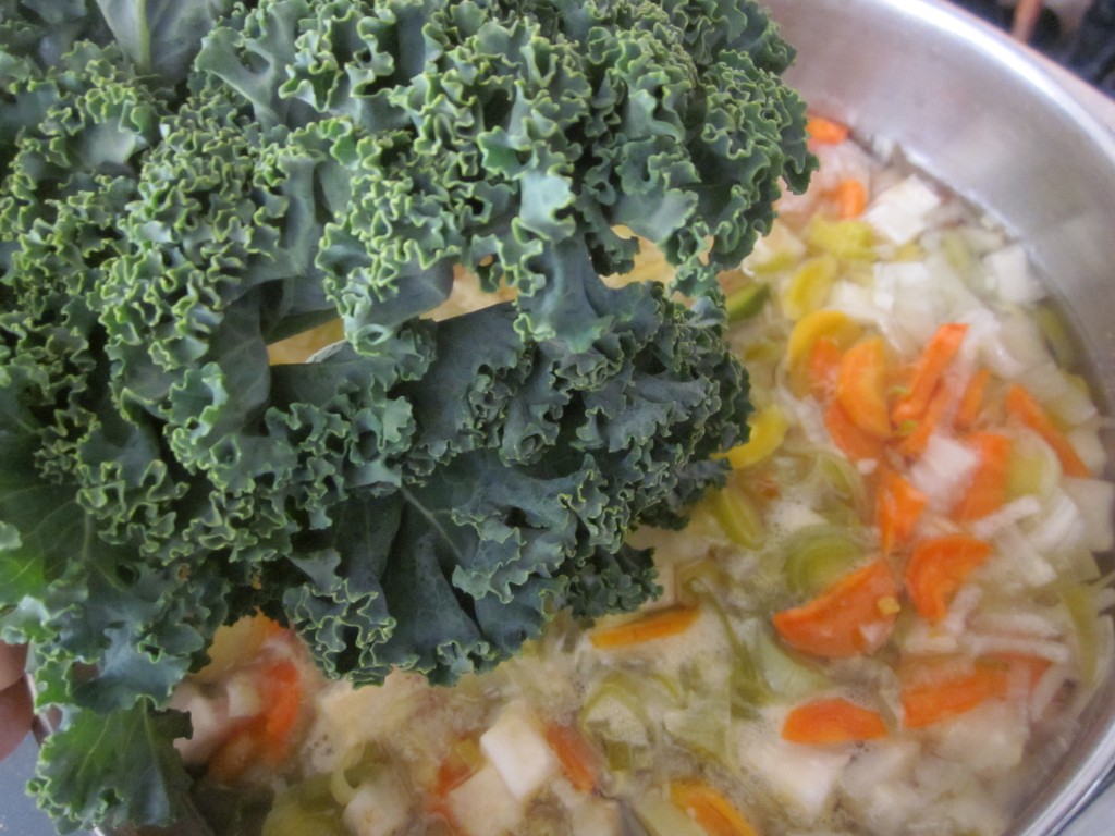 Celriac Leek and Kale Soup Recipe add kale