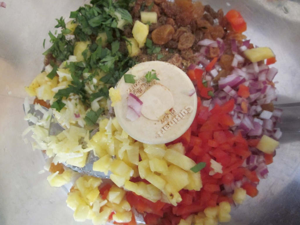 Mango Chutney Recipe ingredients in processor