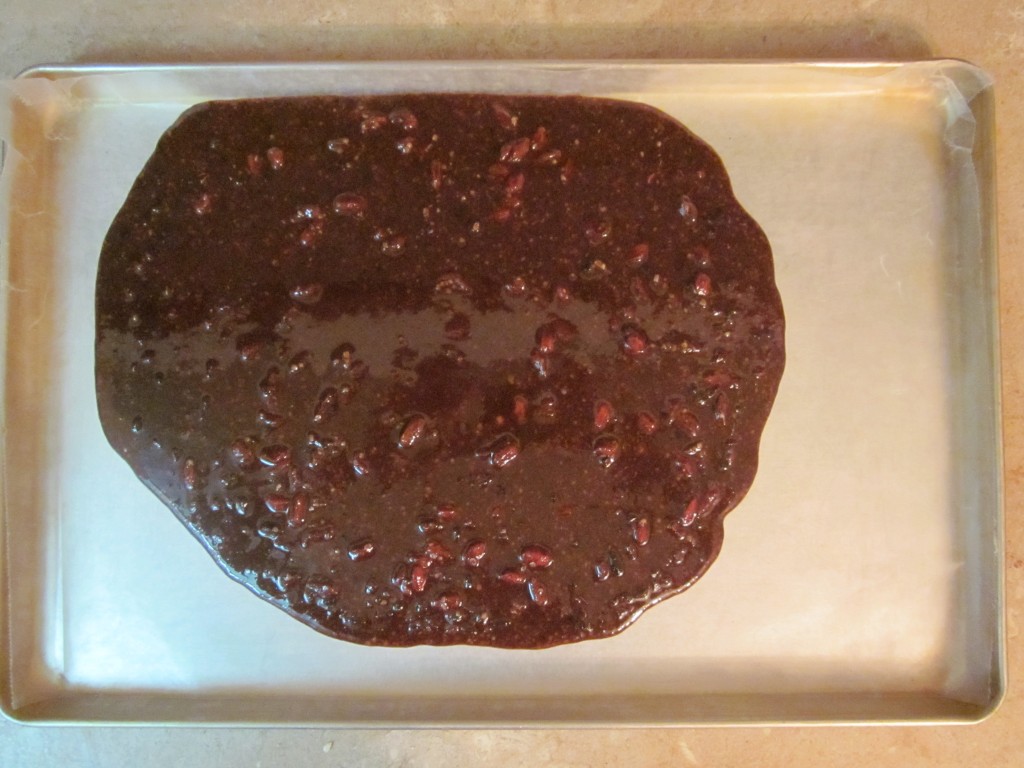 Raw Chocolate Bark Recipe pour onto a lined pan