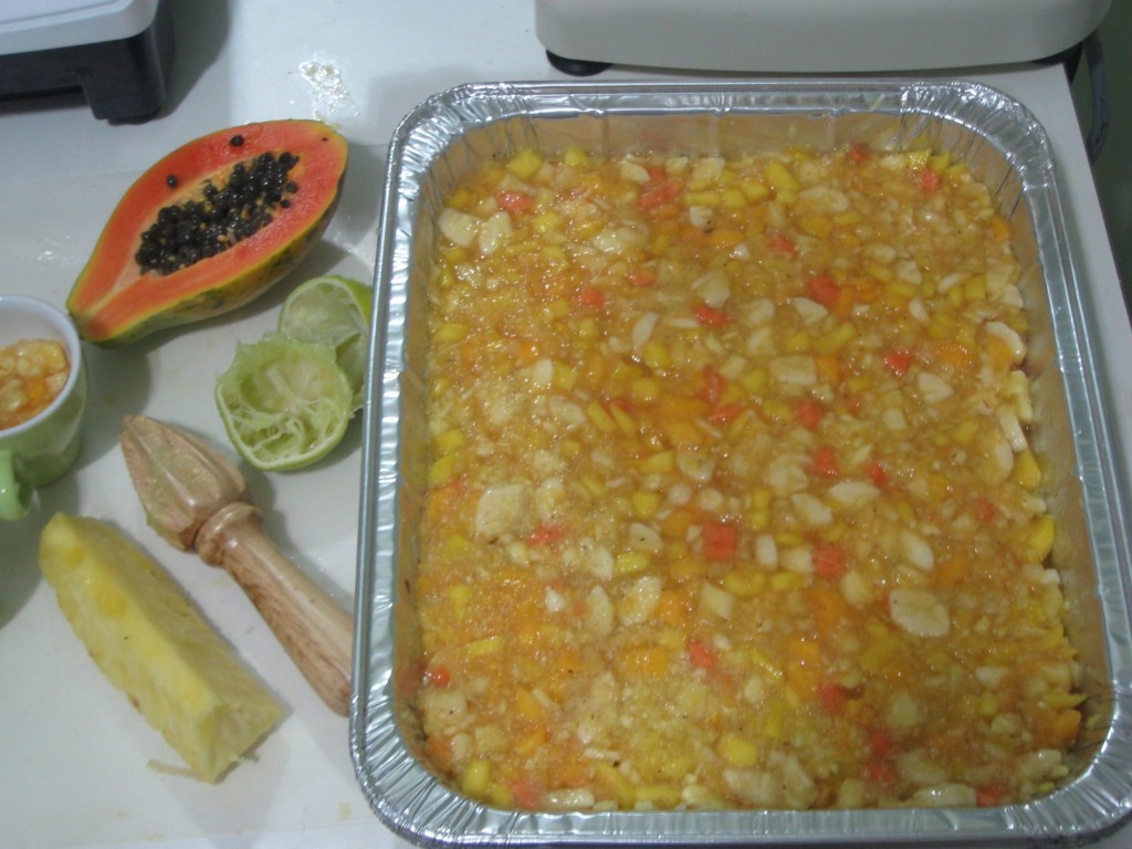 Tropical Fruit Cobbler Recipe base layer