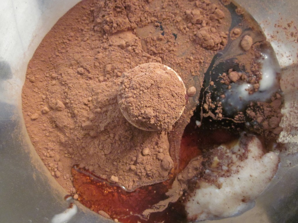 Black Forest Raw Chocolate Ganache Tart Recipe - ganache ingredients in processor