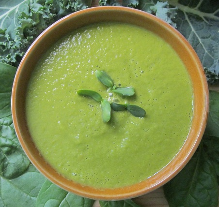 Blended Salad Soup Recipe in bowl