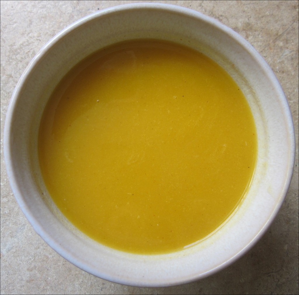 Creamy Raw Butternut Squash Soup in bowl