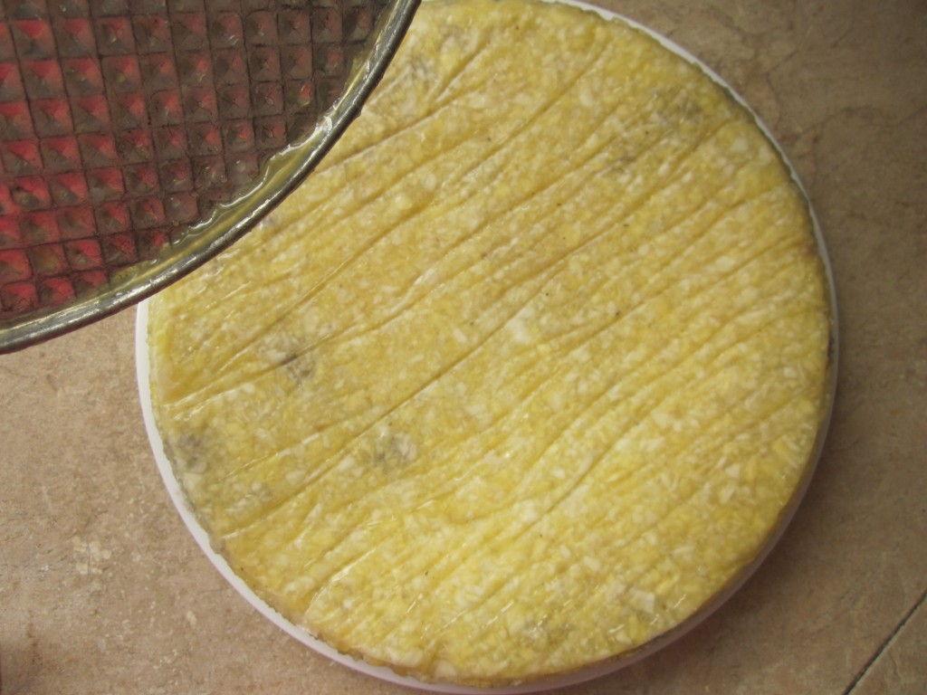 Pineapple Apple Upside Down Cake Recipe - flip and remove pan bottom