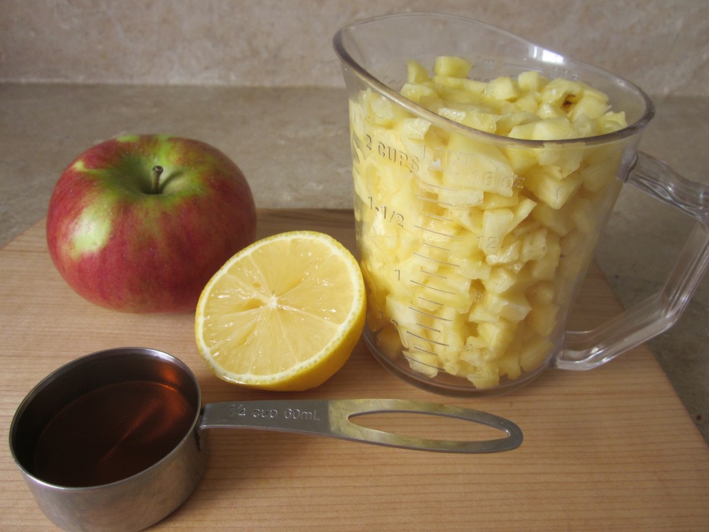 Pineapple Apple Upside Down Cake Recipe - fruit layer ingredients