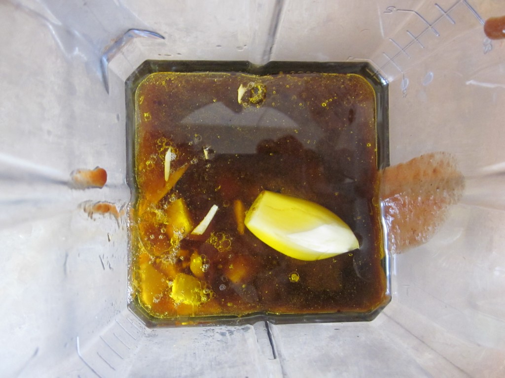 Vegetables in Ginger Tamarind Sauce Recipe - Sauce in blender