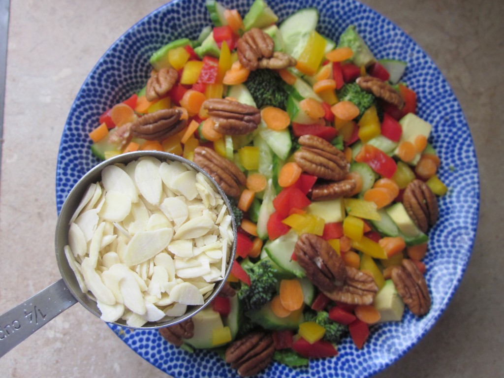 Goddess Bowl 2 with Coconut Lime Salad Dressing Recipe - almonds