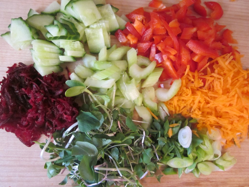 Goddess Layered Salad Recipe - vegetables