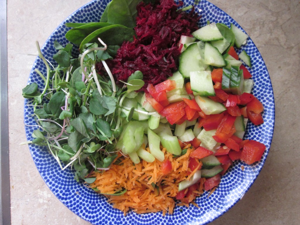 Goddess Layered Salad Recipe - veggie layer