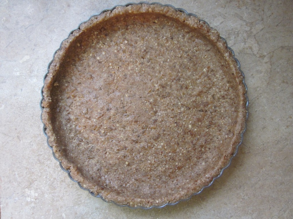 Raw Pecan Pie Recipe - crust in pan