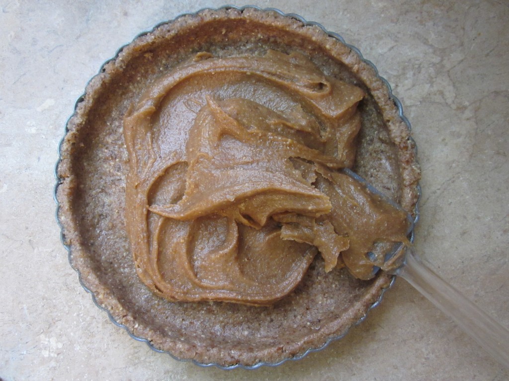 Raw Pecan Pie Recipe - filling in crust