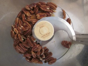 Raw Pecan Pie Recipe - topping ingredients in processor