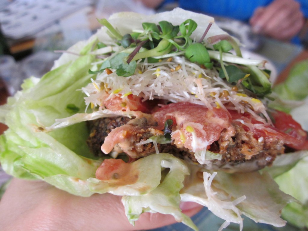 raw vegan burger recipe with sprouts