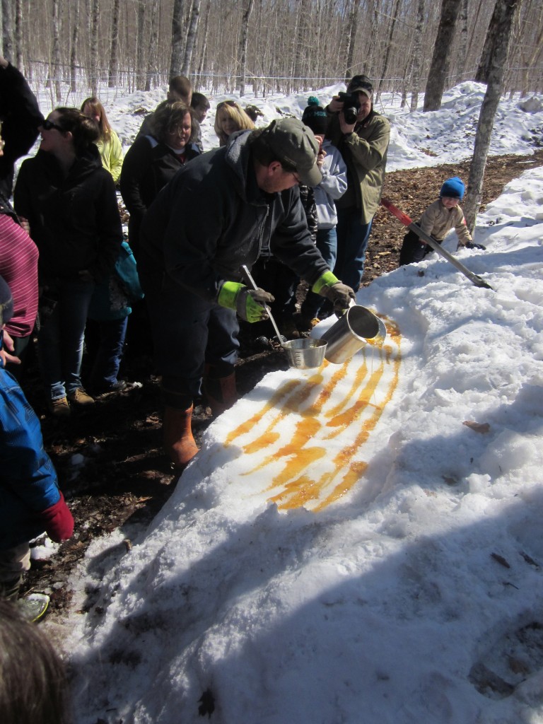 Beamans Maple Sugar Shack candy on the snow