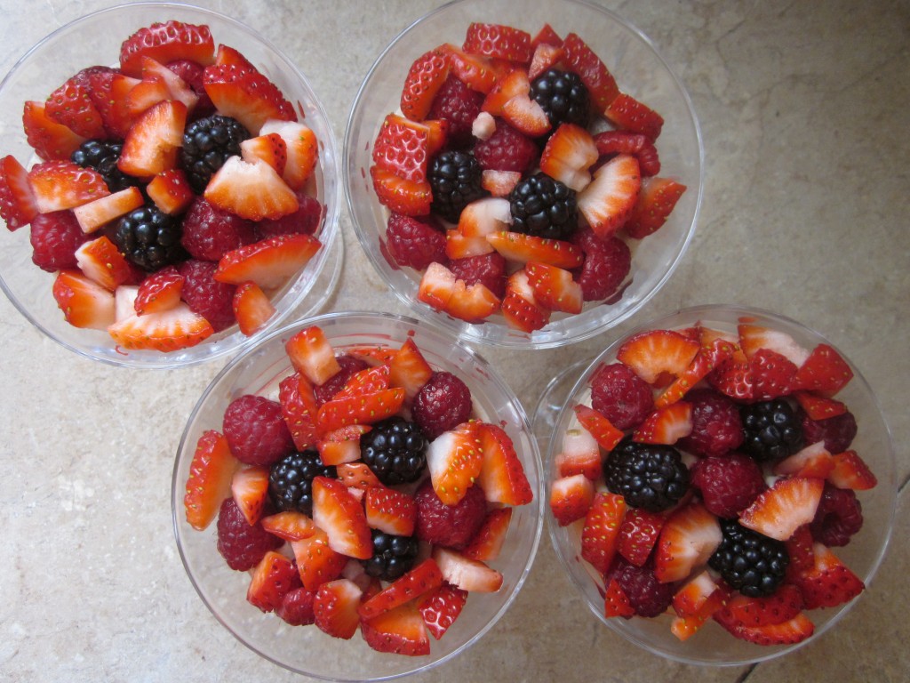Cashew Cream Recipe in Berry Granola Parfaits - strawberries