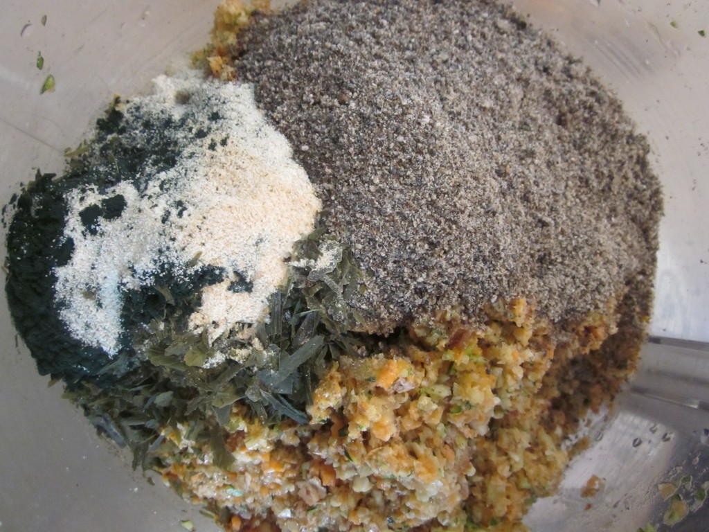Green Chia Nut Crackers Recipe - all ingredients in processor