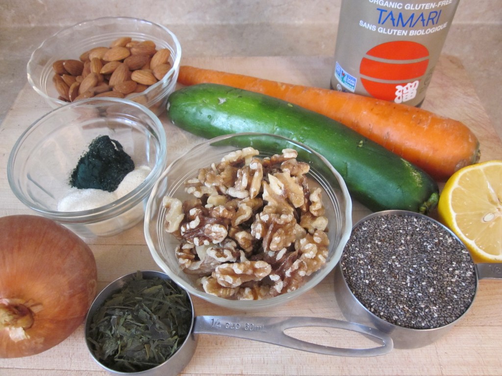 Green Chia Nut Crackers Recipe - ingredents