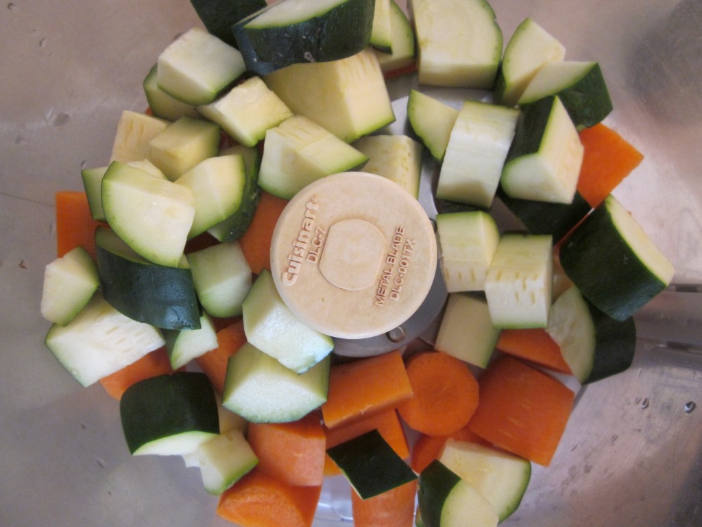 Green Chia Nut Crackers Recipe - veg in processor
