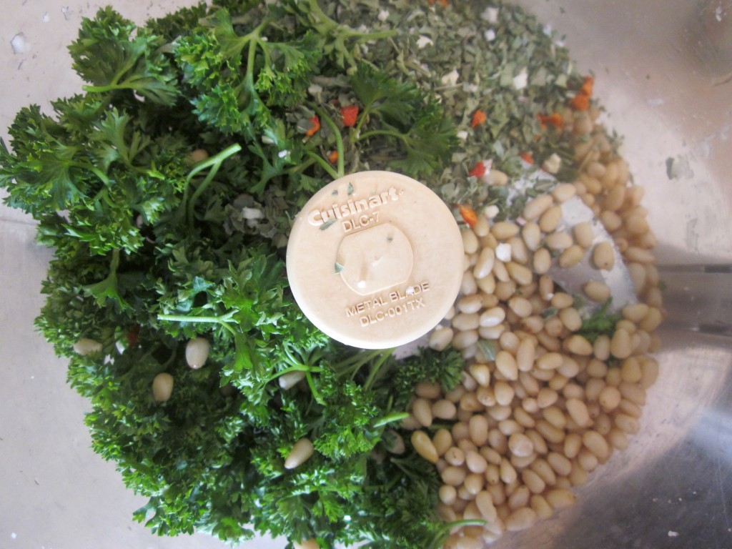 Herbed Cauliflower Couscous Recipe rest of ingredients in processor