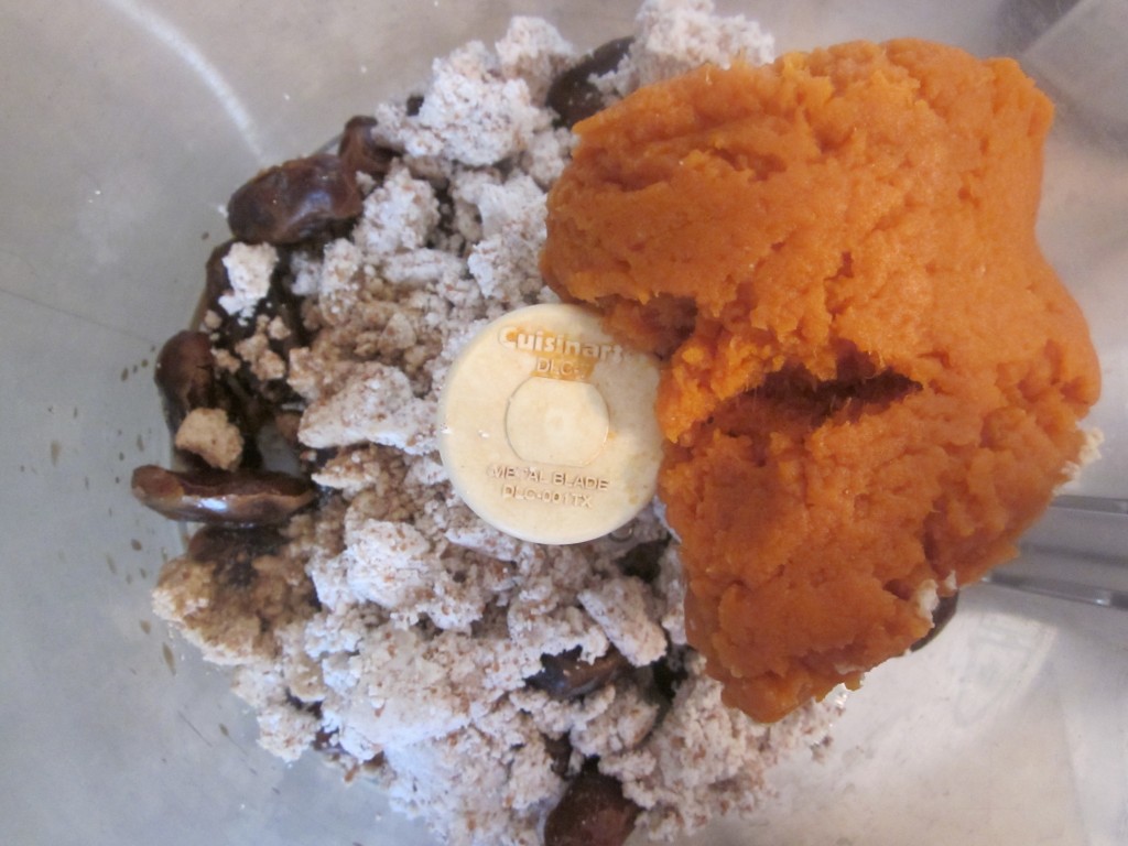 Protein Pumpkin Ginger Cookies Recipe - first ingredients in processor