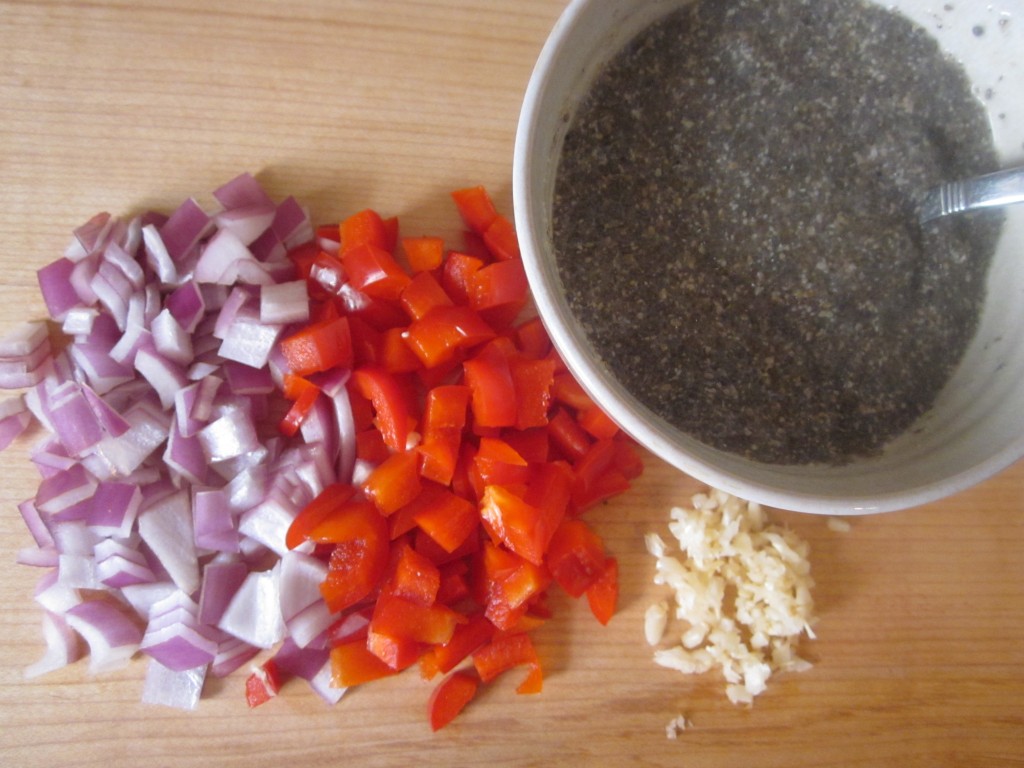 Quinoa Cakes Recipe - soak chia, chop veggies