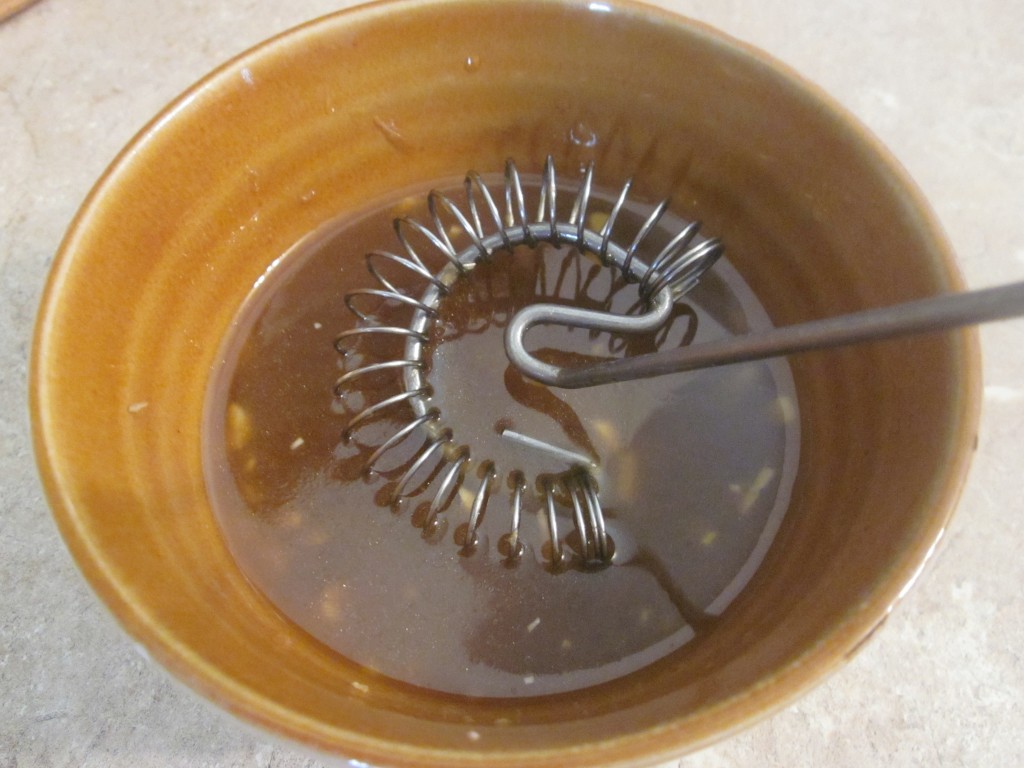 Sesame Ginger Dressing whisking the dressing