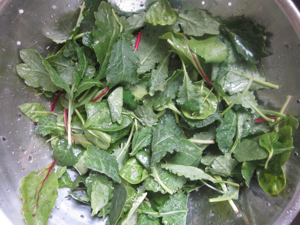 Wilted Southern Greens Recipe - wash greens