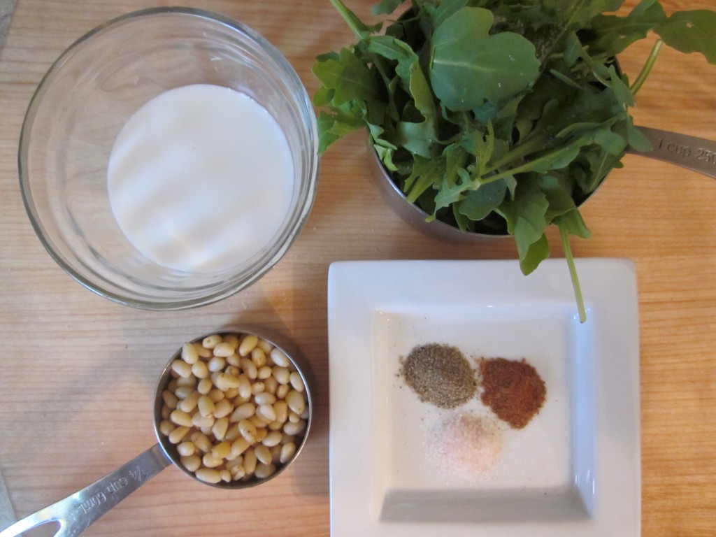 Beet Ravioli with Cashew Cheese, Wilted Spinach and Rocket Sauce  rocket sauce ingredients