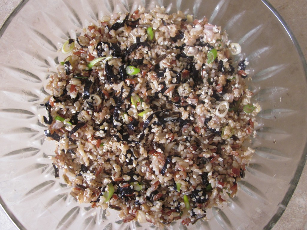 Brown Rice and Quinoa with Nori and Sesame Recipe mixed up