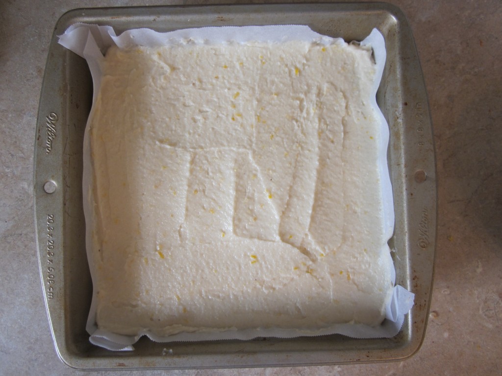 Luscious Vegan Lemon Squares Recipe - filling spread on base