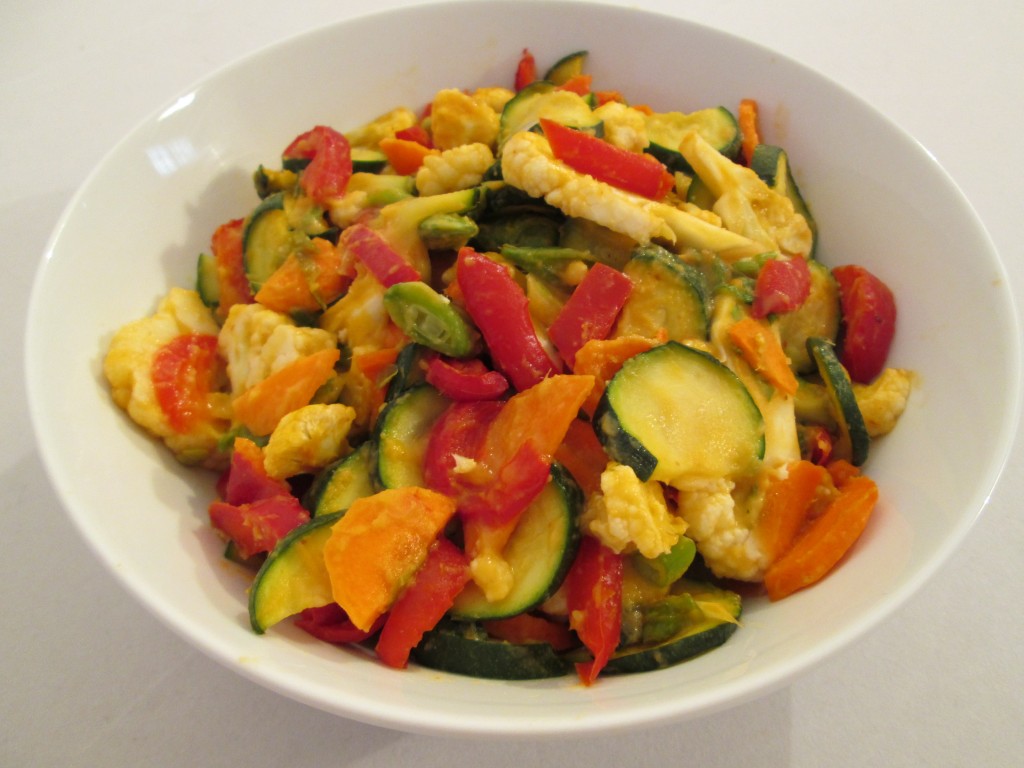 Softened Vegetables in a Spicy Mango Pineapple Sauce Recipe 