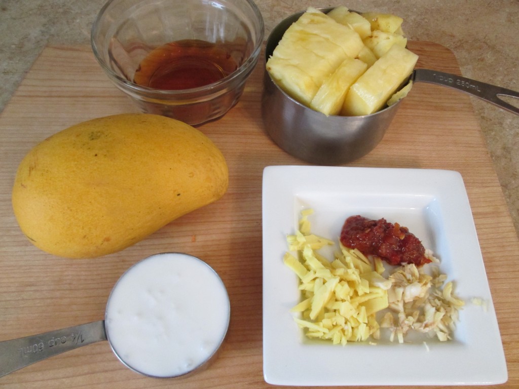 Softened Vegetables in a Spicy Mango Pineapple Sauce Recipe - sauce ingredients